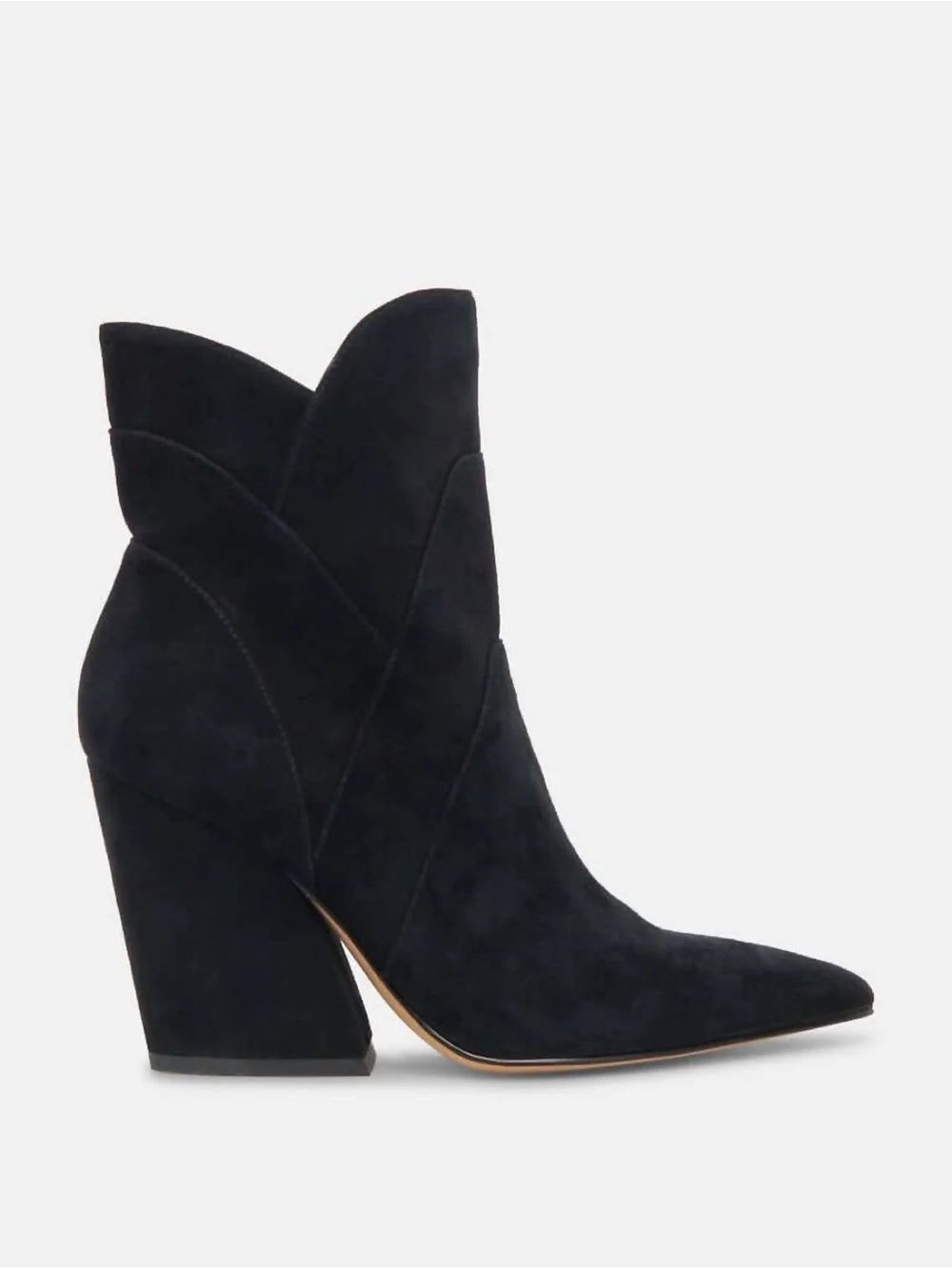 DOLCE VITA Black Suede Block Heel Ankle Boots Sz 9.5